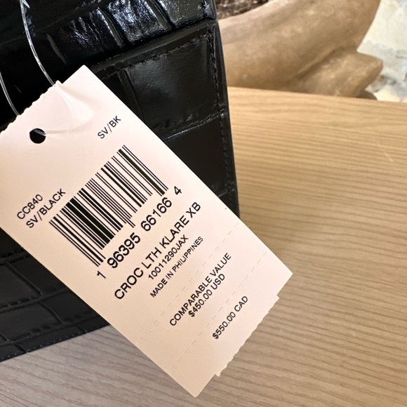 Coach Black Croc-Embossed Chain Bag - Picture 6 of 10